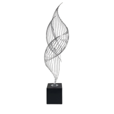 Escultura de Metal Prata Espiral M Escultura de Metal Prata Espiral M