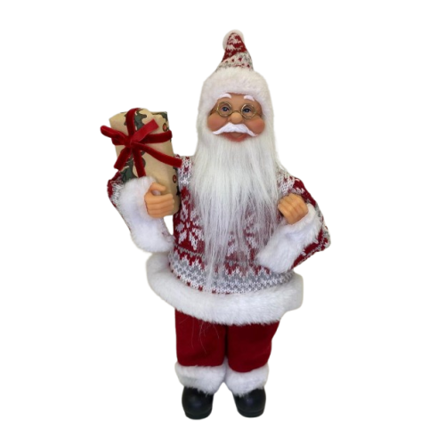 Papai Noel Decorativo Branco e Vermelho M Papai Noel Decorativo Branco e Vermelho M