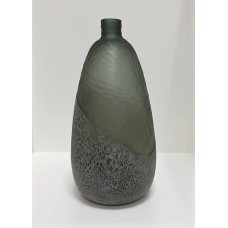 Vaso de Vidro Cinza com Textura G