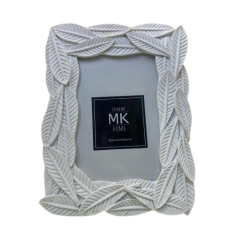 Porta Retrato Folhas Branco P Porta Retrato Folhas Branco P