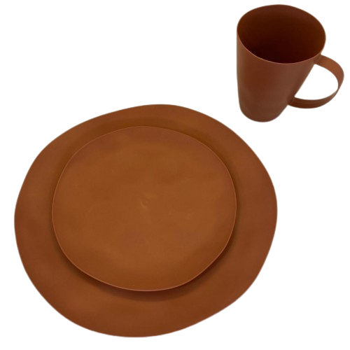 Jogo de Prato Orgânico Terracota Jogo de Prato Orgânico Terracota