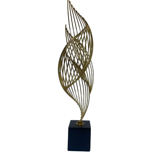 Escultura de Metal Dourada Aspiral Escultura de Metal Dourada Aspiral