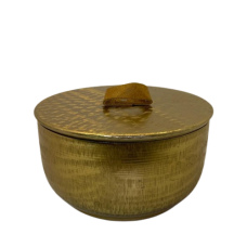 Caixa Decorativa em Metal Dourado M Caixa Decorativa em Metal Dourado M