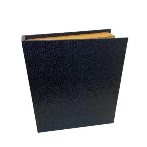 Caixa Livro Couro Lezard Preto Veniz M Caixa Livro Couro Lezard Preto Veniz M
