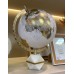 Globo Branco e Dourado de Mármore Globo Branco e Dourado de Mármore