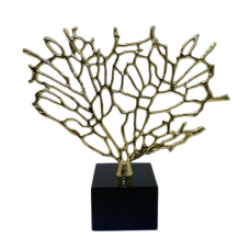 Escultura Coral Metal Dourado