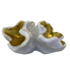 Escultura Orgânica Branca e Dourado Média Escultura Orgânica Branca e Dourado Média