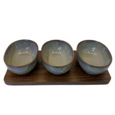 Petisqueira de Cerâmica Cinza