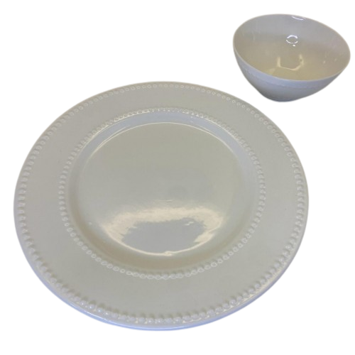 Jogo de Prato Linha Bone Pearl Branco Jogo de Prato Linha Bone Pearl Branco