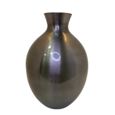 Vaso de Metal Fumê Escovado M Vaso de Metal Fumê Escovado M