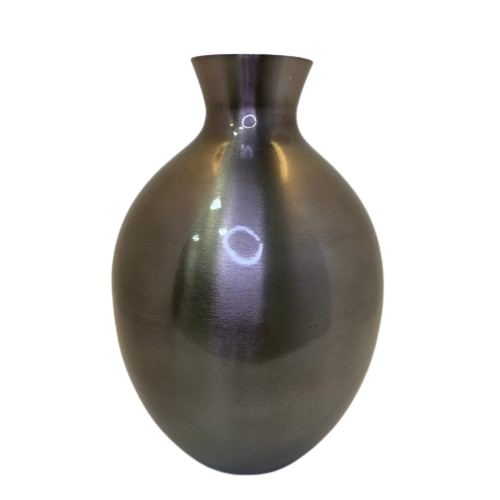 Vaso de Metal Fumê Escovado M Vaso de Metal Fumê Escovado M